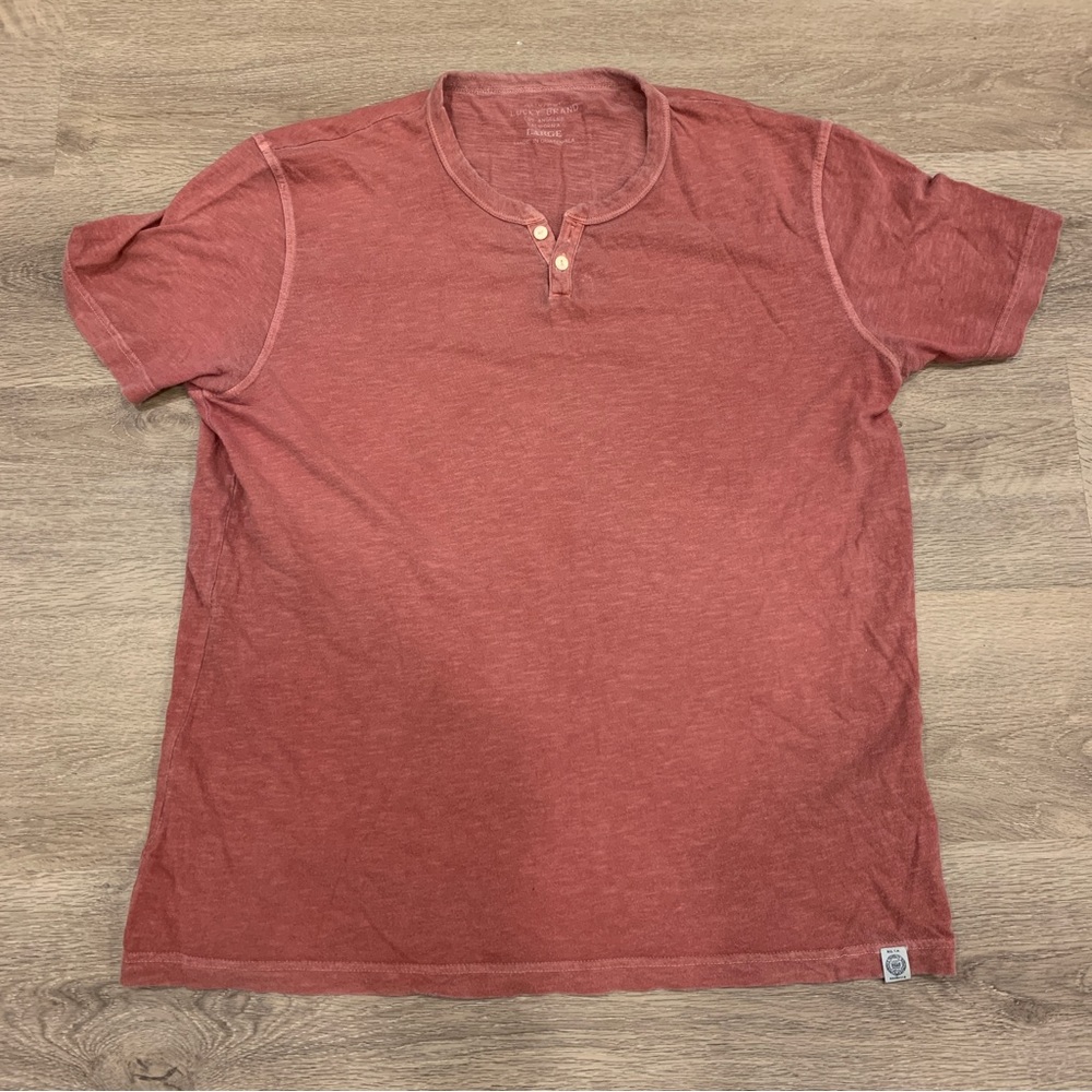 Lucky Brand - coral tee with button detail